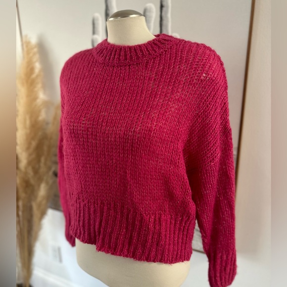 Bright fuchsia, knitted sweater from DEX in a size Medium.Brighter in real life - Picture 3 of 6